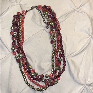 Purple and Silver Stone Necklace
